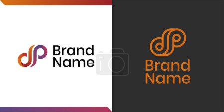 initial letter DP linear infinity technology logo design vector template for corporate identity