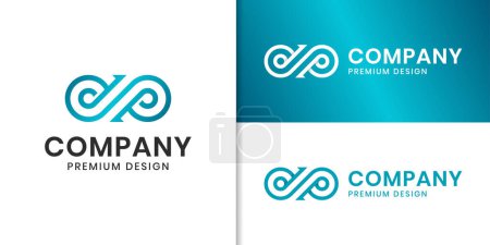 Anfangsbuchstabe DP lineare Infinity-Technologie Logo Design Vektor-Vorlage für Corporate Identity