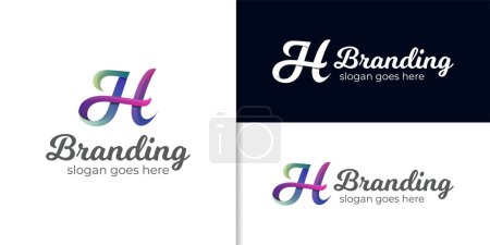 initial letter JH colorful vibrant logo design for your brand identity symbol