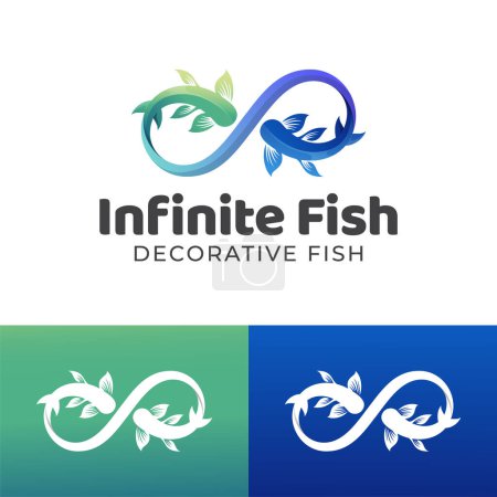 belle couleur poissons koï ou étangs koï logo design pour la poissonnerie décorative, jardins d'eau, aquarium