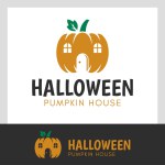 pumpkin shop vector design for vegetarian, Halloween market event needs day logo design