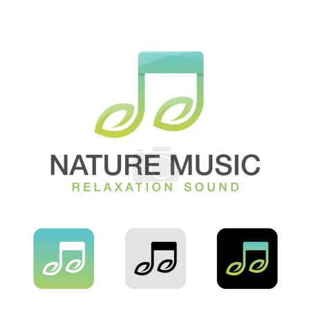 nature music logo. relaxation sound logo design vector template