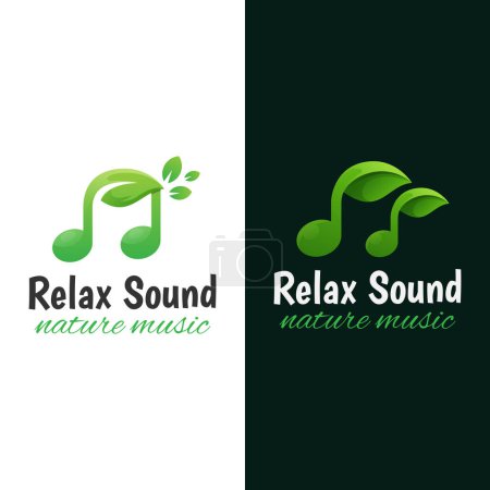 nature music logo. relaxation sound logo design vector template