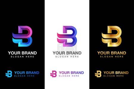 lettre B avec logo d'entreprise ailes. livraison, marque, logo logistique autres versions