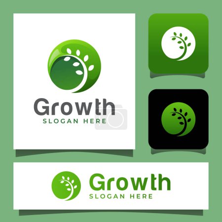 nature growing plant negative space style logo design