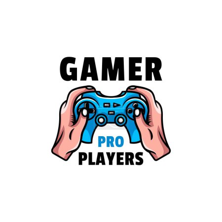 Illustration for Pro player esport gaming logo design illustration. pro gamer man logo template - Royalty Free Image