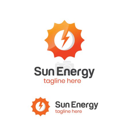 Illustration for Sun energy light bright shine logo. power energy thunderbolt shining abstract logo icon design - Royalty Free Image