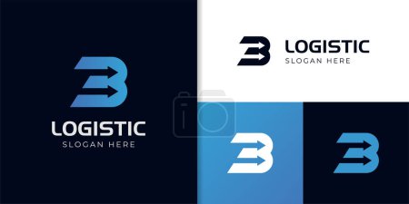 letter B business logistic logo element, delivery express symbol logo design