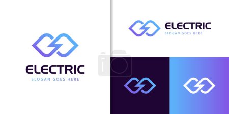 línea Infinity Energy eléctrico Logo vector rayo ilustración icono de diseño. Elemento de diseño de logotipo de energía infinita de energía