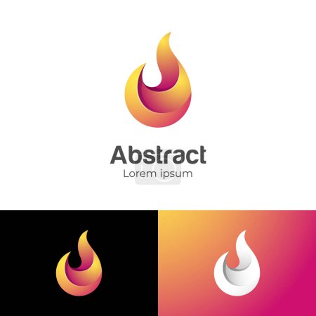 gradient flame, vector fire energy or flames logo elements vector icon design for your company or brand identity