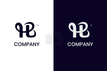 letter HB or BH initial lettering logo design for abstract identity business name