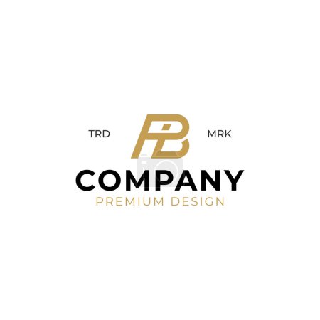 eleganter Luxusbrief PB einfaches Logo-Design für Corporate Identity