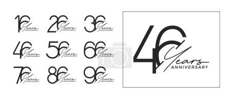 Photo for Set of anniversary premium black color on white background for celebration moment - Royalty Free Image