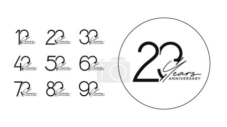 Set von Jahrestag Premium schwarze Farbe auf weißem Hintergrund für besondere Feierlichkeiten
