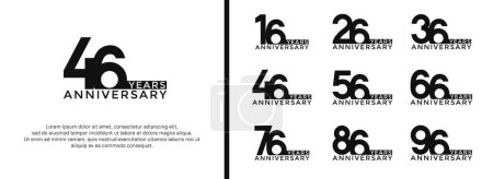 ensemble de logo anniversaire couleur noire sur fond blanc pour le moment de célébration