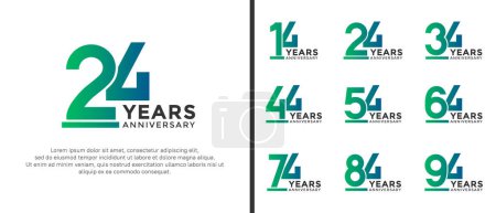 Photo for Set of anniversary logo style green color on white background for celebration - Royalty Free Image