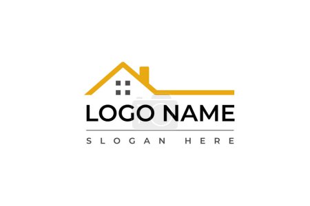 nombre: Naranja minimalista logotipo de bienes raíces