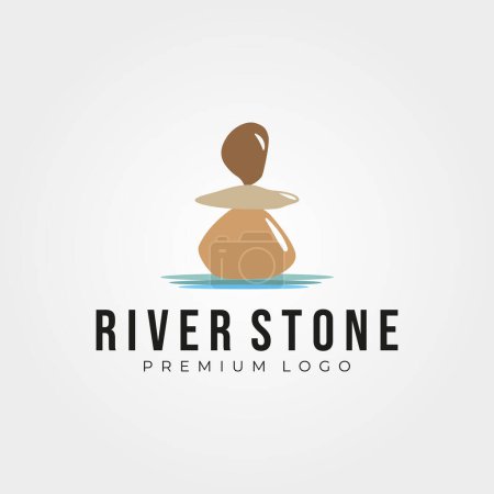 Illustration for Stone rock balancing zen logo wellness vector illustration design template - Royalty Free Image