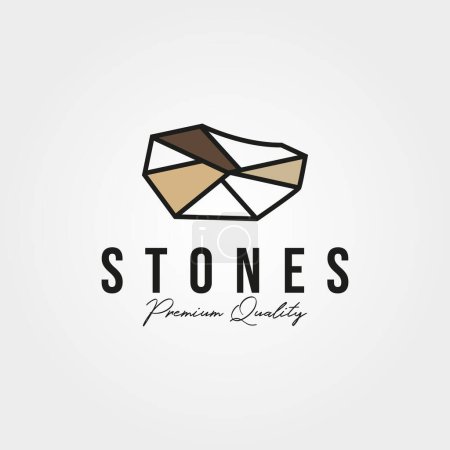 Ilustración de Logotipo de roca de piedra, Diseño Premium, Vector de piedra de equilibrio elegante, Stepping Rock Walking Icon Plantilla de ilustración - Imagen libre de derechos