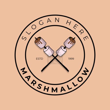 Illustration for Marshmallow logo design, background template - Royalty Free Image