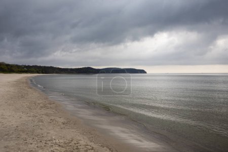 Baltic sea in Sopot in moody cloudy weather