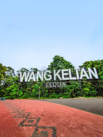 Perlis, Malaysia- January 21, 2024: A picture of a landmark signboard of Wang Kelian landmark, Perlis, Malaysia