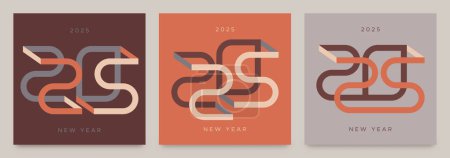 2025 new year logo concept with unique number. 2025 typeface logo concept