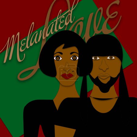 Téléchargez les photos : "Melanated Love "Une illustration vibrante et colorée de Melanated Love. Une illustration - en image libre de droit