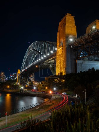 Photo for Sydney Harbour Bridge is a landmark of Sydney. This photo shot at night is a different view from day time. - Royalty Free Image