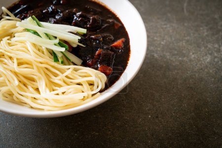 Jajangmyeon or JJajangmyeon is Korean Noodle with Black Sauce - Korean Food Style