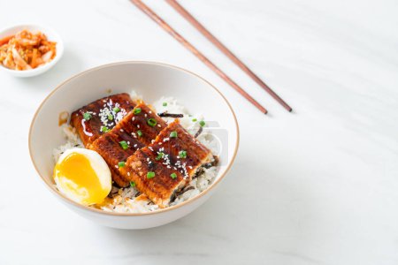 eel rice bowl or unagi rice bowl - Japanese food style