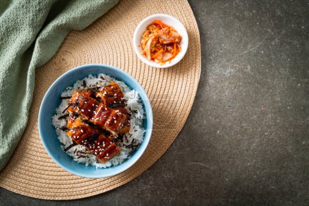 Aal-Reisschale oder Unagi-Reisschale - japanisches Essen