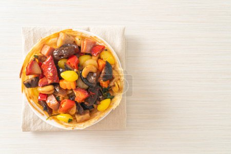 Stir fried mixed Chinese fruits