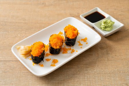 Ebiko Sushi or Shrimps Egg Sushi - Japanese food style