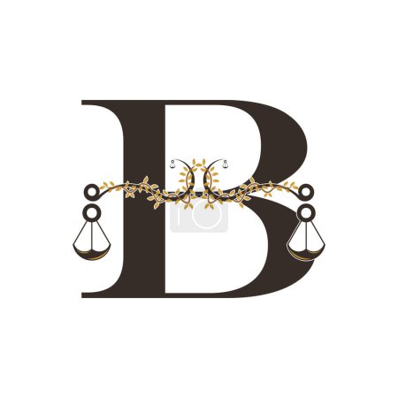 Illustration for Justice logo design with concept letter B - Royalty Free Image