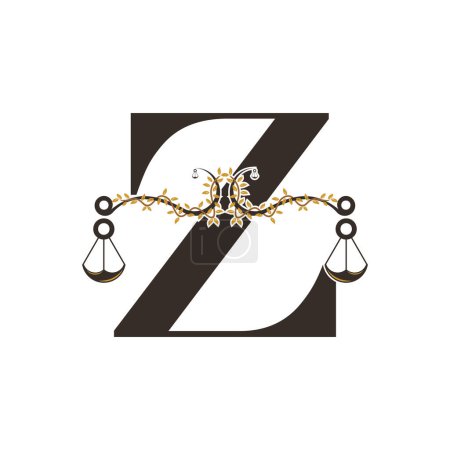 Illustration for Justice logo design with concept letter Z - Royalty Free Image
