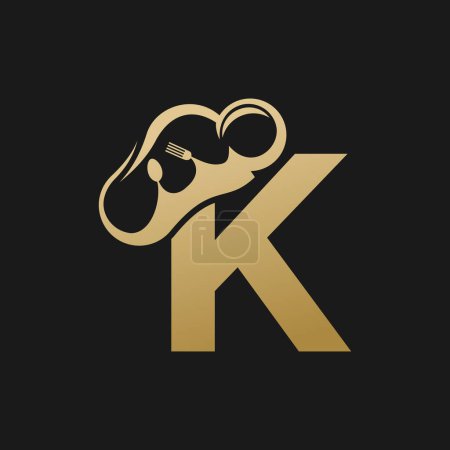 Photo for Food and cooking logo design with premium concept letter K - Royalty Free Image