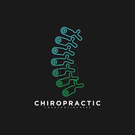 Illustration for Chiropractic and spine logo design vector with green colour gradient premium concept - Royalty Free Image
