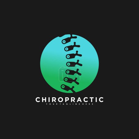 Illustration for Chiropractic and spine logo design vector with green colour gradient premium concept - Royalty Free Image