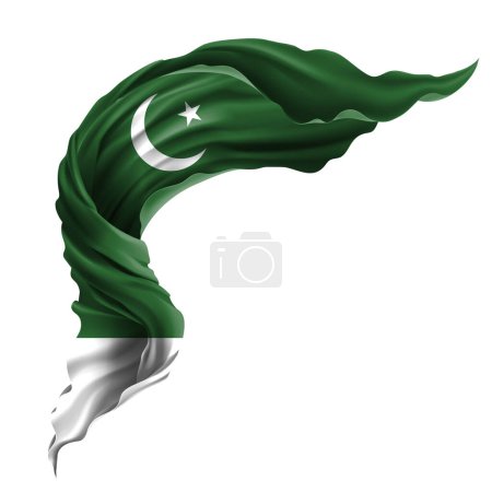 Photo for Pakistan flag,  isolated on white background - Royalty Free Image