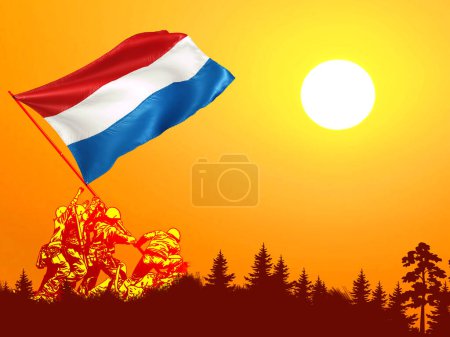 national flag of thailand with a fire on the sunset, the concept of the country, thailand