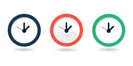 Clock icon isolated on white background . Vector illustration