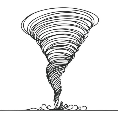 Illustration for One line drawing of a stack of tornado. - Royalty Free Image