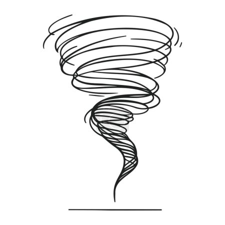 Eine Linienzeichnung eines Stapels Tornado.