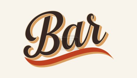Téléchargez les illustrations : Panneau vintage bar sur fond blanc, illustration vectorielle. - en licence libre de droit