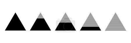 triangle divided into monochrome. Abstract geometric shapes vector.