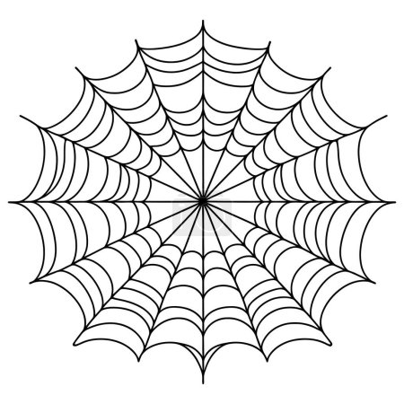 abstract spider web for Halloween Continuous drawing in one line.