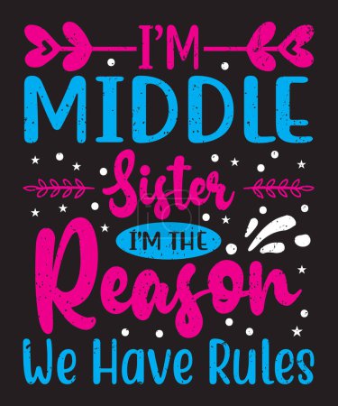 I am middle sister i'm reason we have rules typography design with elements and grunge effect