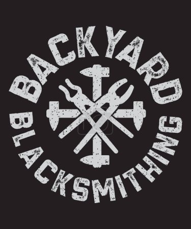 Backyard blacksmithing typography Blacksmith design grunge effect ready to print
