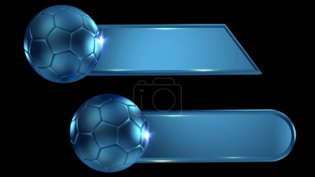 Foto de Plecas desportivas, con balon de futbol soccer, color azul metalico. - Imagen libre de derechos